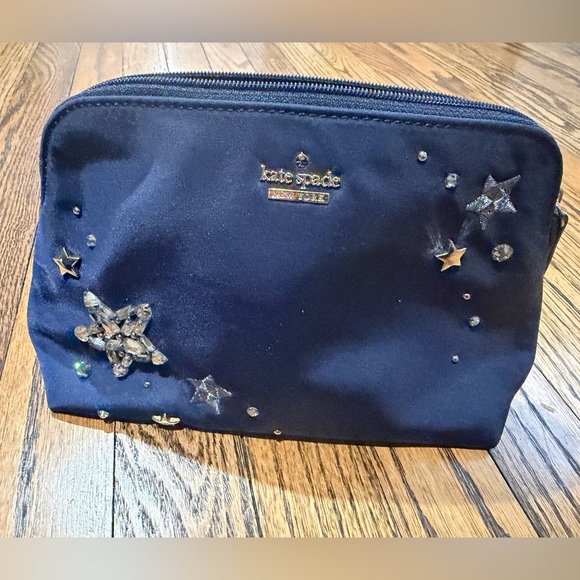 NWOT: Kate Spade Midnight Blue Starry Cosmetic Bag - Picture 6 of 9